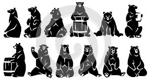 Decorative illustration sitting bears.