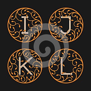 Decorative Initial Letters I, J, K,L.