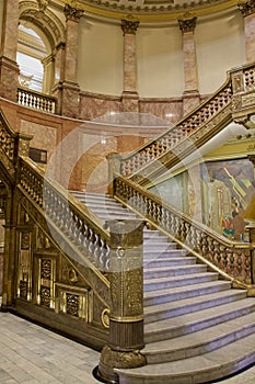 Decorative Interior in Gold and Marble: