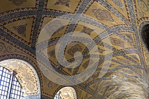 Decorative interior of Hagia Sophia in Istanbul, Turkey