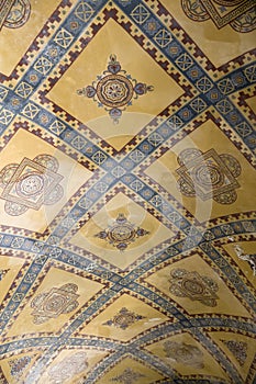 Decorative interior of Hagia Sophia in Istanbul, Turkey