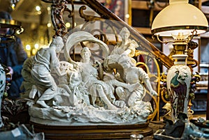 Decorative interior sculpture in antique shop, Bruxelles