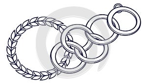 Decorative Interlocking Rings Vector: Elegant Abstract Chain Design, vector design Generative AI