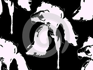 Decorative irises seamless pattern