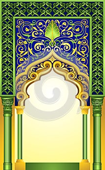 Decorative islamic arch design ideal for poster, brochure, greeting cards and banners