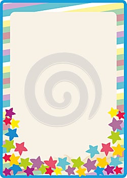 Decorative kids frame and baner with stars and sun