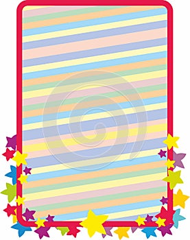 Decorative kids frame and baner with stars and sun