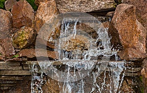 Decorative koi pond in a garden