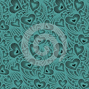 Decorative lace pattern with hearts