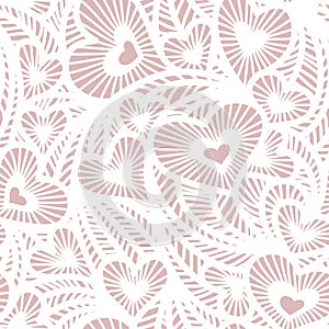 Decorative lace pattern with hearts