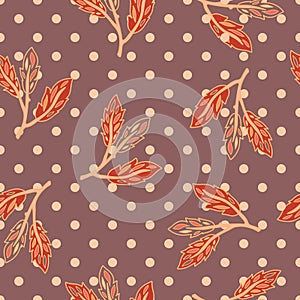 Decorative Leaf Polka Dot Pattern
