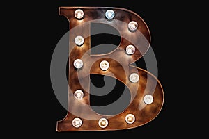 Decorative letter with light bulbs