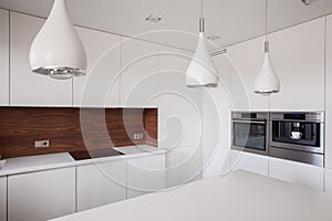 Decorative lighting in contemporary kitchen