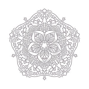 Decorative line art frame for design template. Elegant vector element, place text. Grey outline floral border. Lace