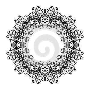 Decorative line art frames for design template. Elegant element for design in Eastern style, place for text. Black outline floral