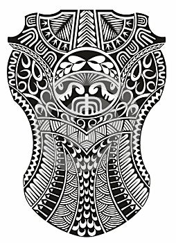 Decorative  Maori ethnic style shoulder and sleeve tattoo design.Vector illustration