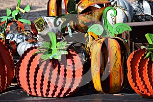 Decorative Metal Halloween Pumpkins