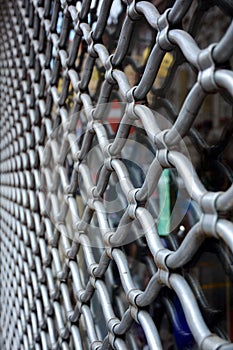 Decorative metal lattice on the window. Decorative grille