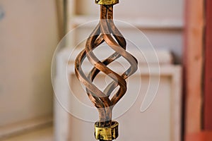 Decorative metal spiral close-up