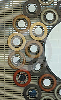 Decorative Mirror Wall Art with Circular Mirrors