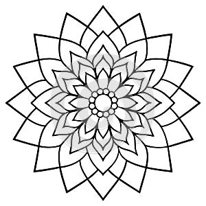 Intricate Black and White Mandala Design for Coloring and Meditation photo