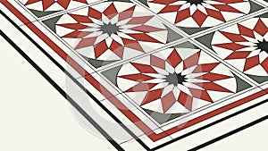 Decorative Moroccan Geometric Floor Tile Pattern, vector design Generative AI
