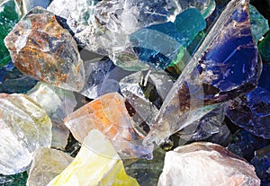 Decorative multi-colored glass stones