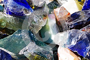 Decorative multi-colored glass stones