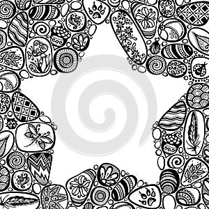 Decorative Negative Space Star Symbol from Sea Pebbles with Ornaments