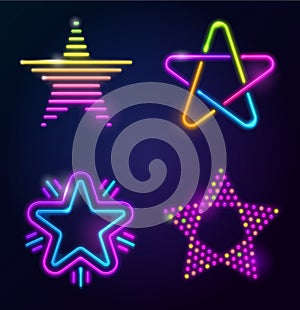 Decorative neon stars