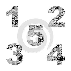 Decorative numbers. 1, 2, 3, 4, 5. Vector