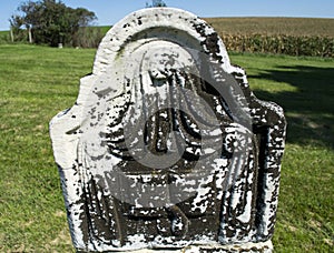 Decorative Old Tombstone in Prairie Cemetery