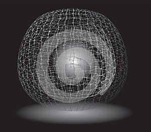 Decorative openwork spherical lamp. Abstract image