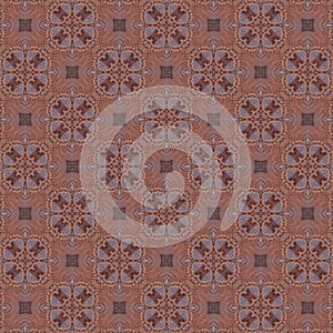 Decorative ornament for ceramic on brown background.