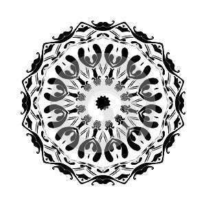 Decorative ornament in ethnic oriental style. Coloring book page. ornamental round lace ornament.Dot Mandala - Form of Mandala.