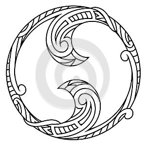 Decorative ornament in yin-yang shape