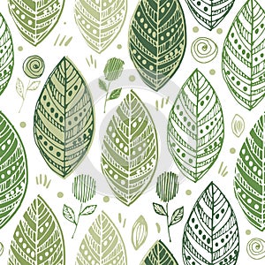 Decorative ornamental endless elegant texture with leaves. Tempate for design fabric, backgrounds, wrapping paper