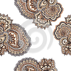 Decorative ornamental floral ornament with paisley. Repeating ornate pattern.