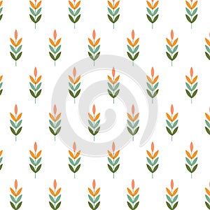 Decorative ornamental seamless spring pattern. Endless elegant texture with leaves