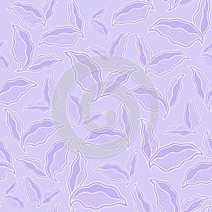 Decorative ornamental seamless spring pattern texture with leave