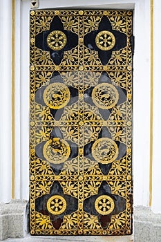 Decorative ornate door with gilded ornament