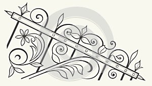 Decorative Ornate Railing Section Vector Design Element, vector design Generative AI