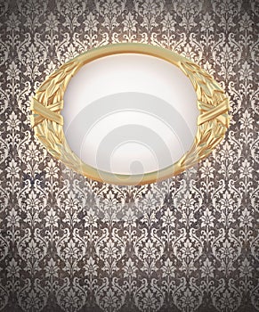 Decorative oval gold frame