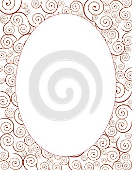 Decorative oval spiral frame