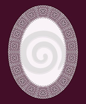 Decorative oval vintage frame on a dark background