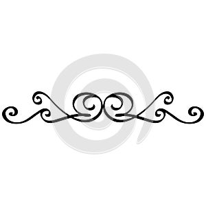 Decorative page divider. Vintage decor lines, luxury wedding frame line and ornate swirl dividers. Border frames, ornate swirls