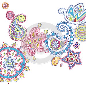 Decorative Paisley Design with Bright Colors