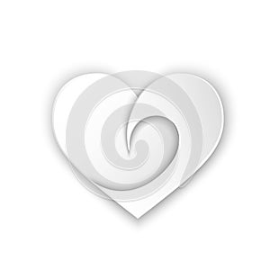 Decorative paper cut heart. romantic and love symbol. vector element for valentine`s day design