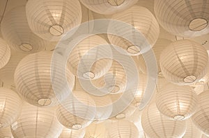 Decorative paper lampions chinese lantern decoration hanging from ceiling