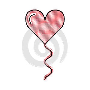 Decorative party balloon with heart shape